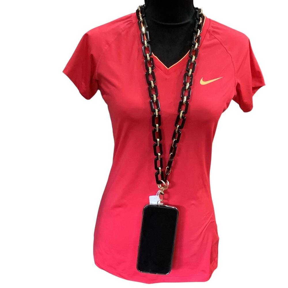 Black and Gold Chain Link Phone Holder